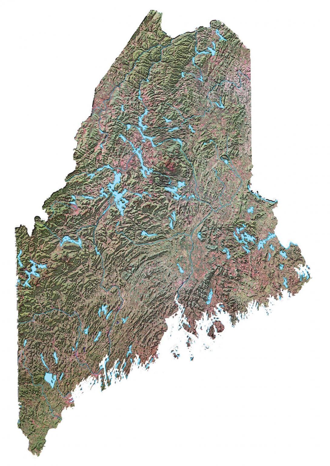 Maine Lakes And Rivers Map GIS Geography