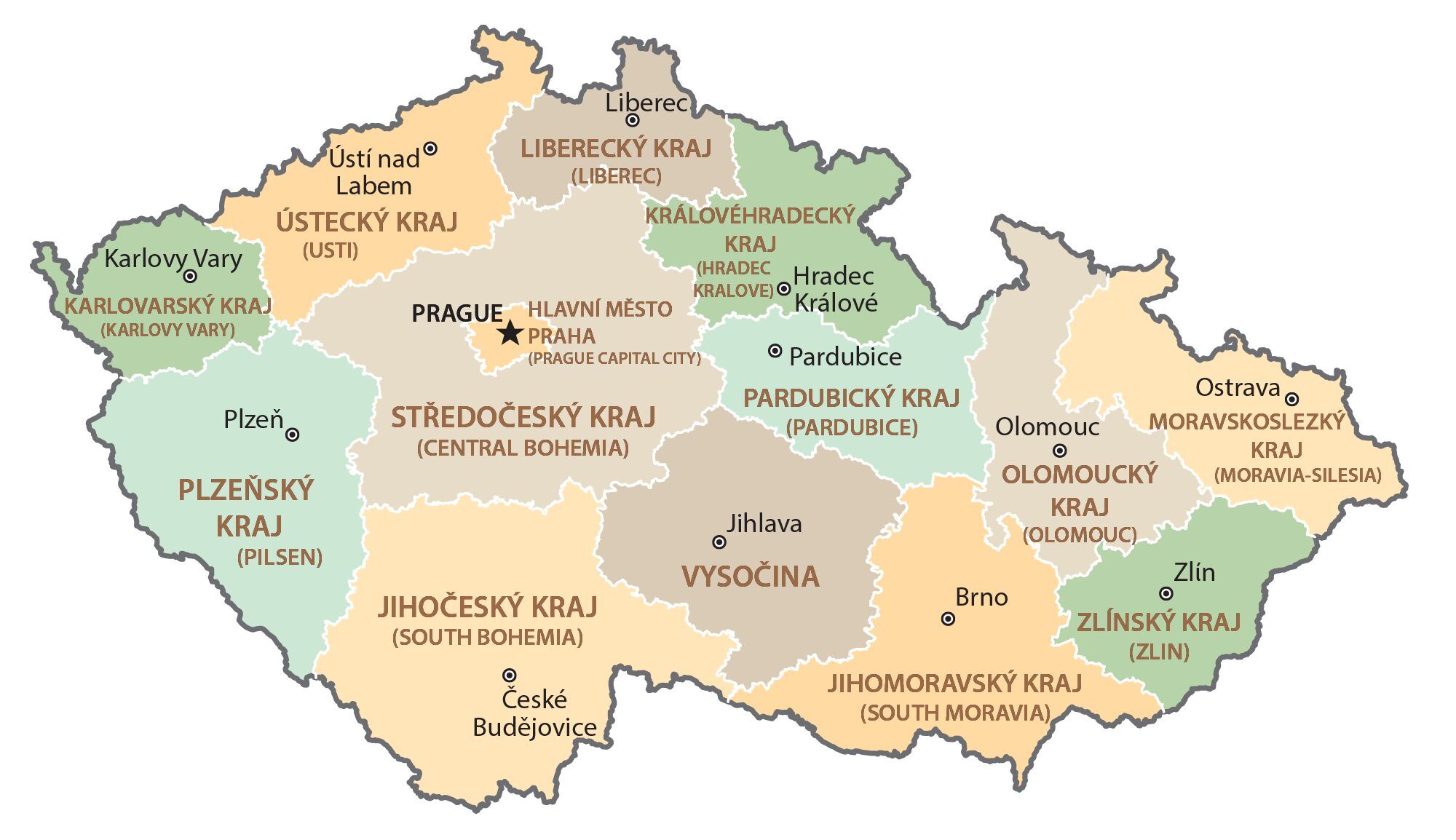 Czech Republic Map Czech Republic Map And Flag Detailed Vector