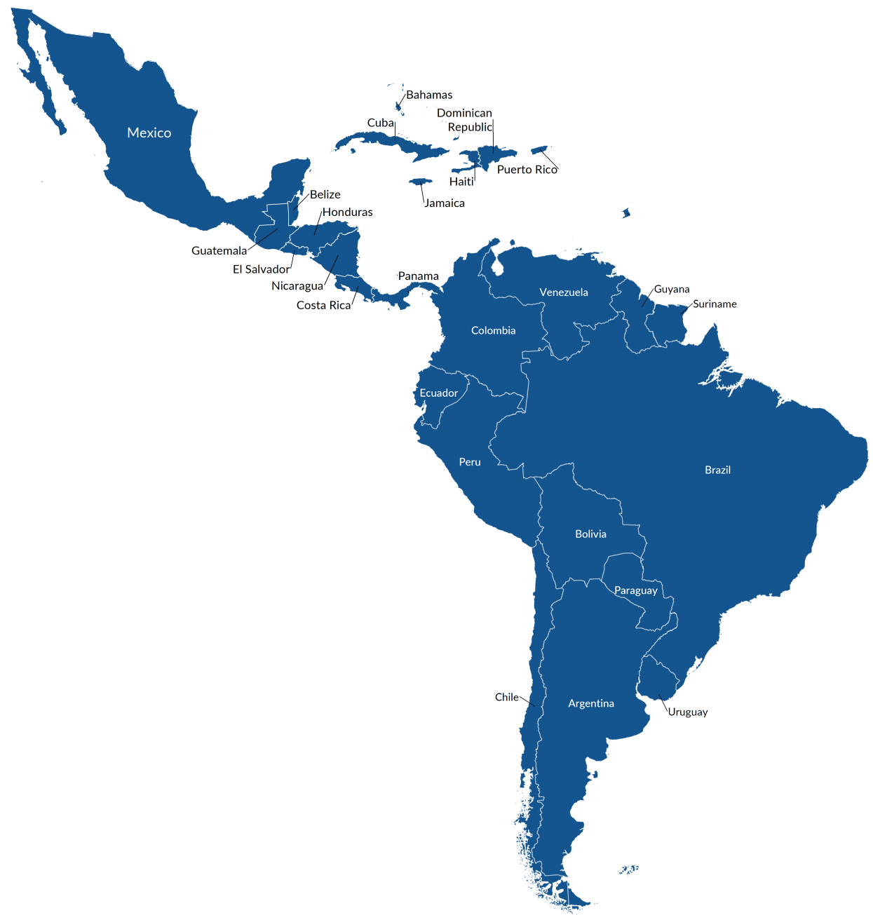 Physical And Political Map Of Latin America
