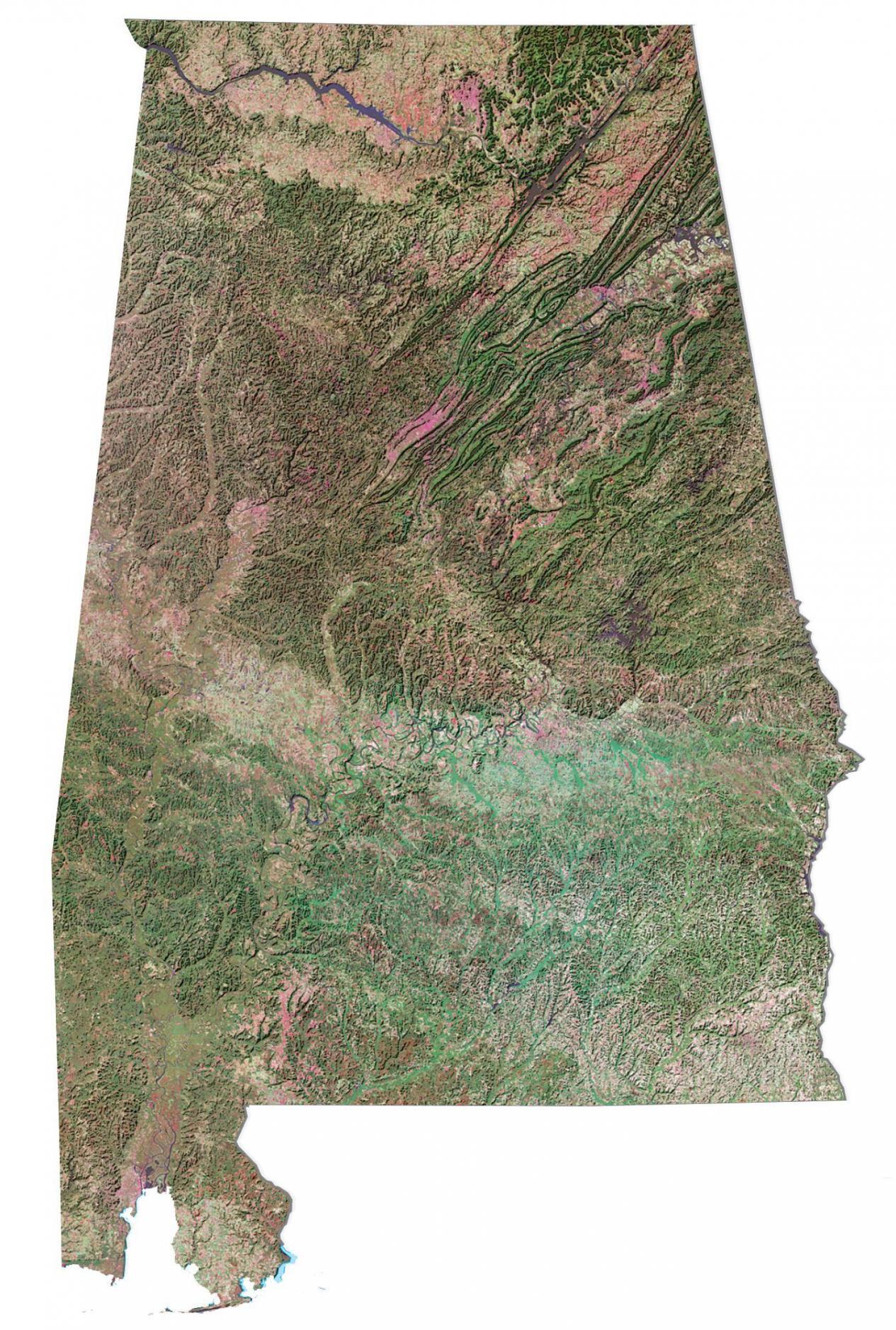 Alabama Satellite Map 1265x1878 
