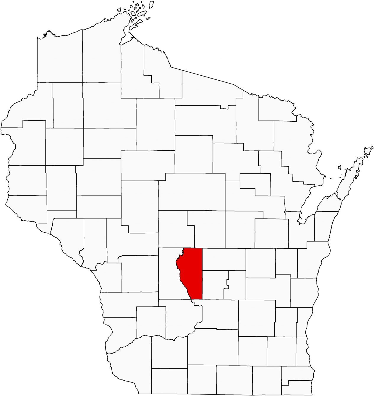 Adams County Map Wisconsin Locator 1265x1341 