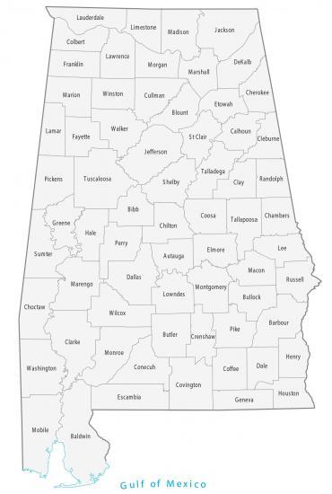 Map of Alabama - Cities and Roads - GIS Geography