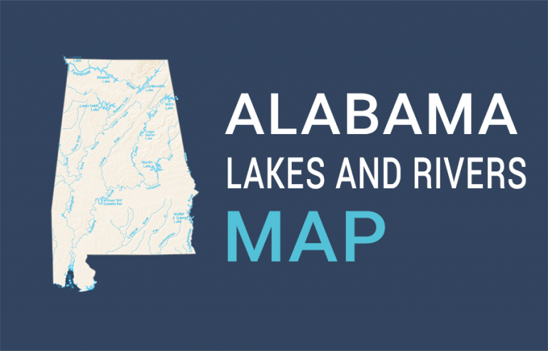 Alabama Lakes and Rivers Map