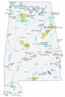 Alabama Lakes and Rivers Map - GIS Geography