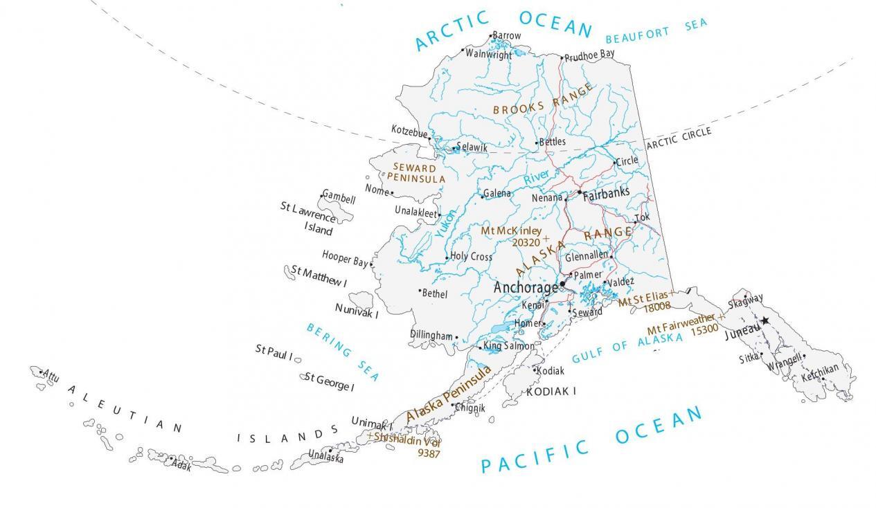 Alaska Map With Villages World Map