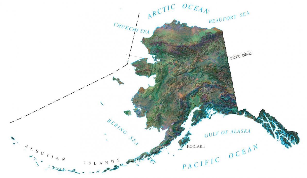 Alaska State Map - Places and Landmarks - GIS Geography