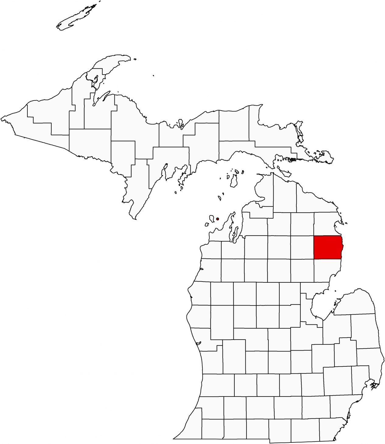 Alcona County Map