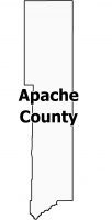 Apache County Map Arizona 102x200 