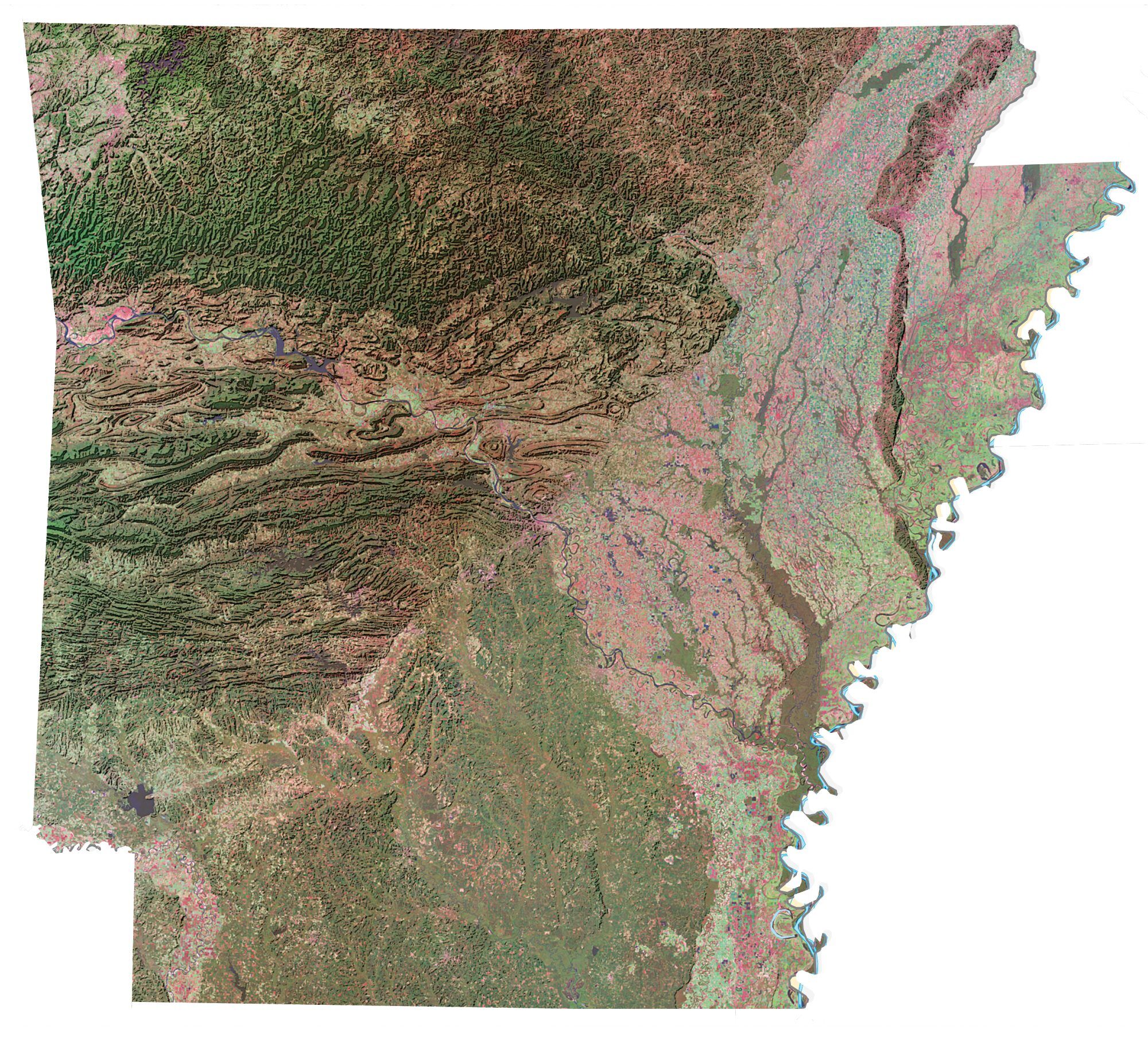 Arkansas Satellite Map 