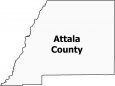Attala County Map Mississippi