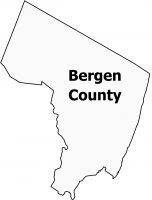 Bergen County Map New Jersey 152x200 