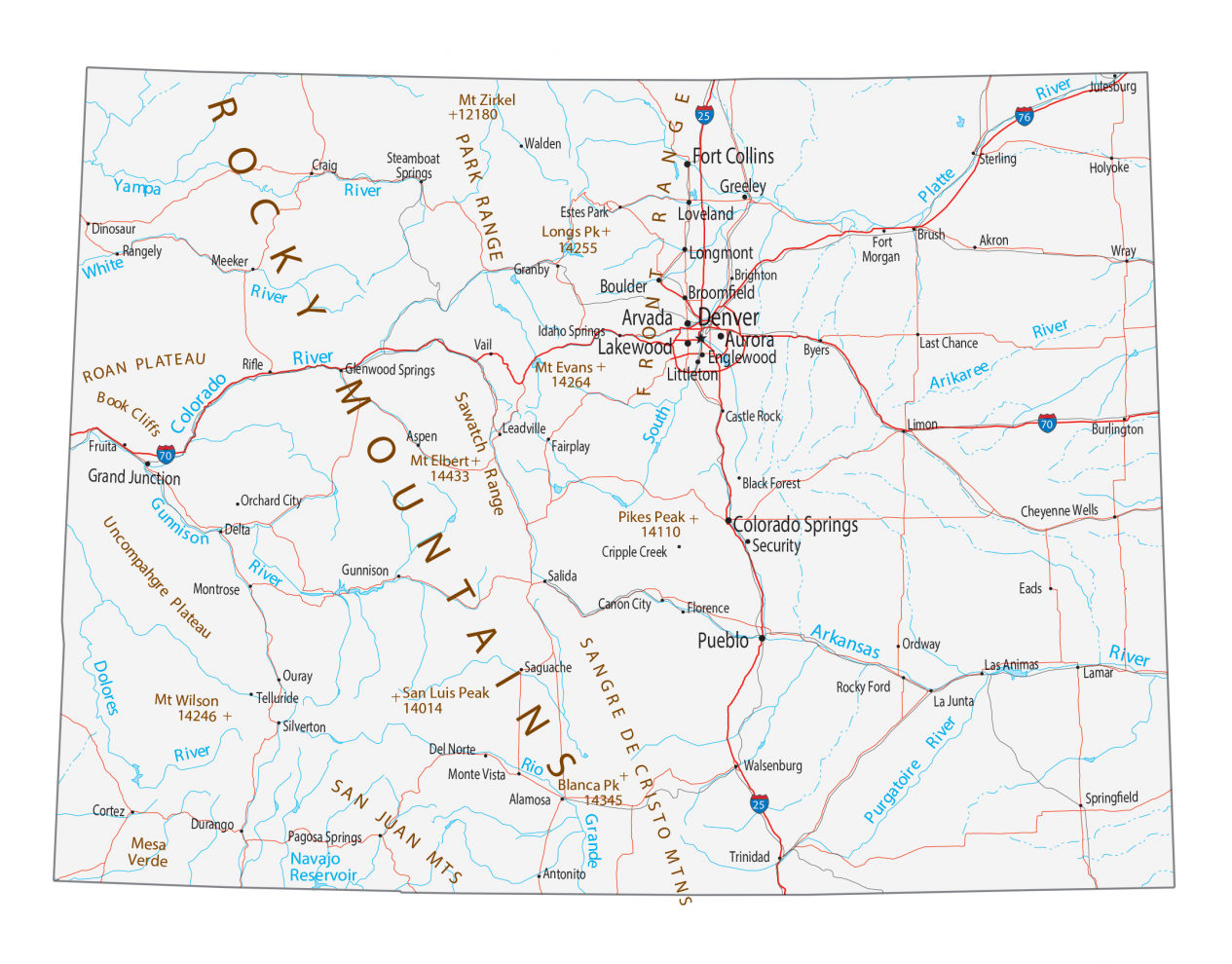 a map of colorado Map Of Colorado Cities And Roads Gis Geography a map of colorado