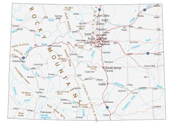 Map of Colorado - Cities and Roads - GIS Geography