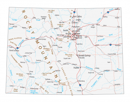 Map of Colorado - Cities and Roads - GIS Geography