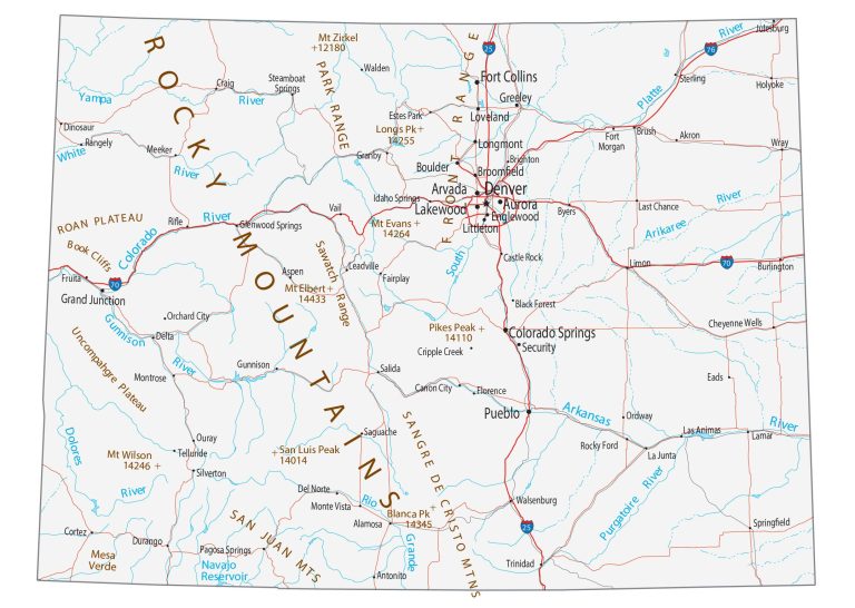 Map of Colorado – Cities and Roads