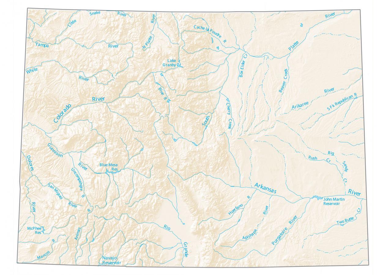 Colorado Rivers Lakes Map