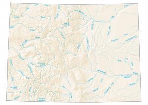 Colorado Lakes and Rivers Map