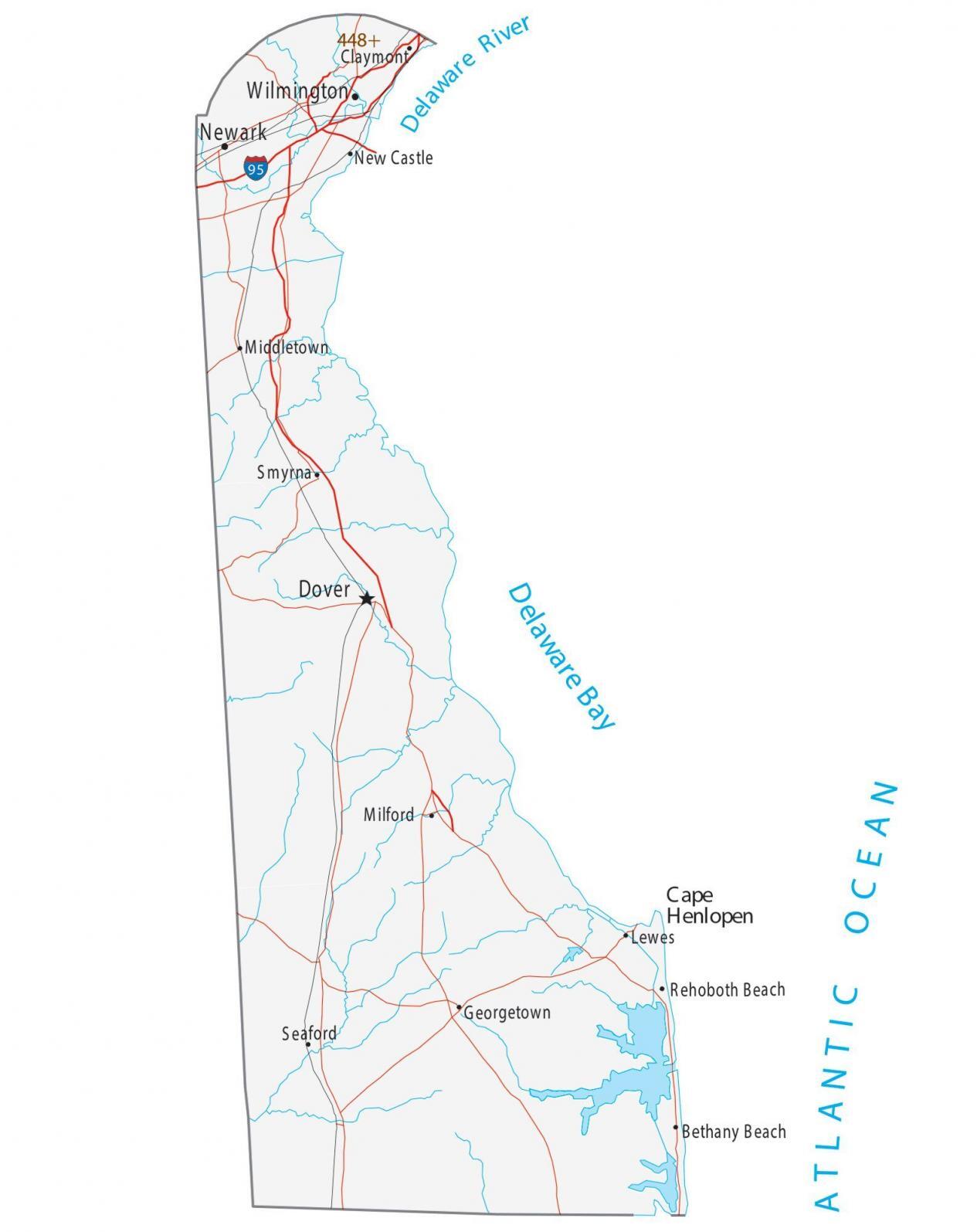 Map Of Delaware Cities And Roads GIS Geography   Delaware Map 0 1265x1595 