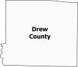 Drew County Map Arkansas