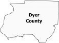 Dyer County Map Tennessee