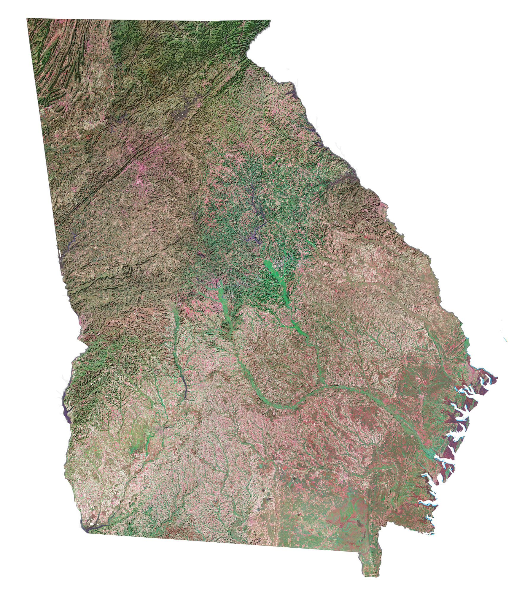 Georgia Landforms Map