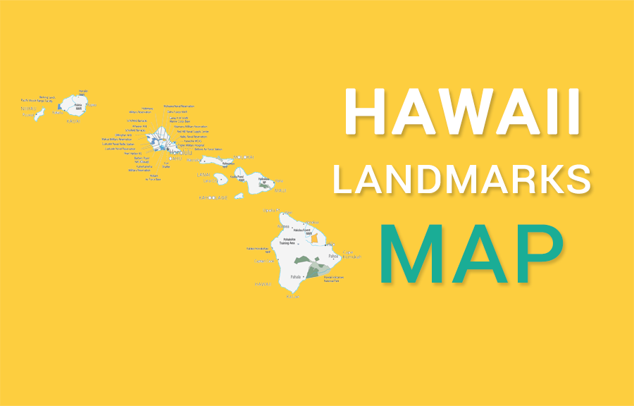 Hawaii State Map - Places and Landmarks - GIS Geography