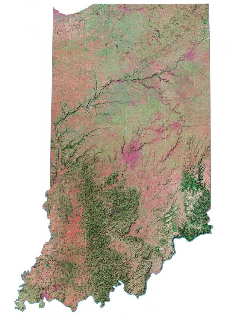 Indiana Lakes and Rivers Map - GIS Geography