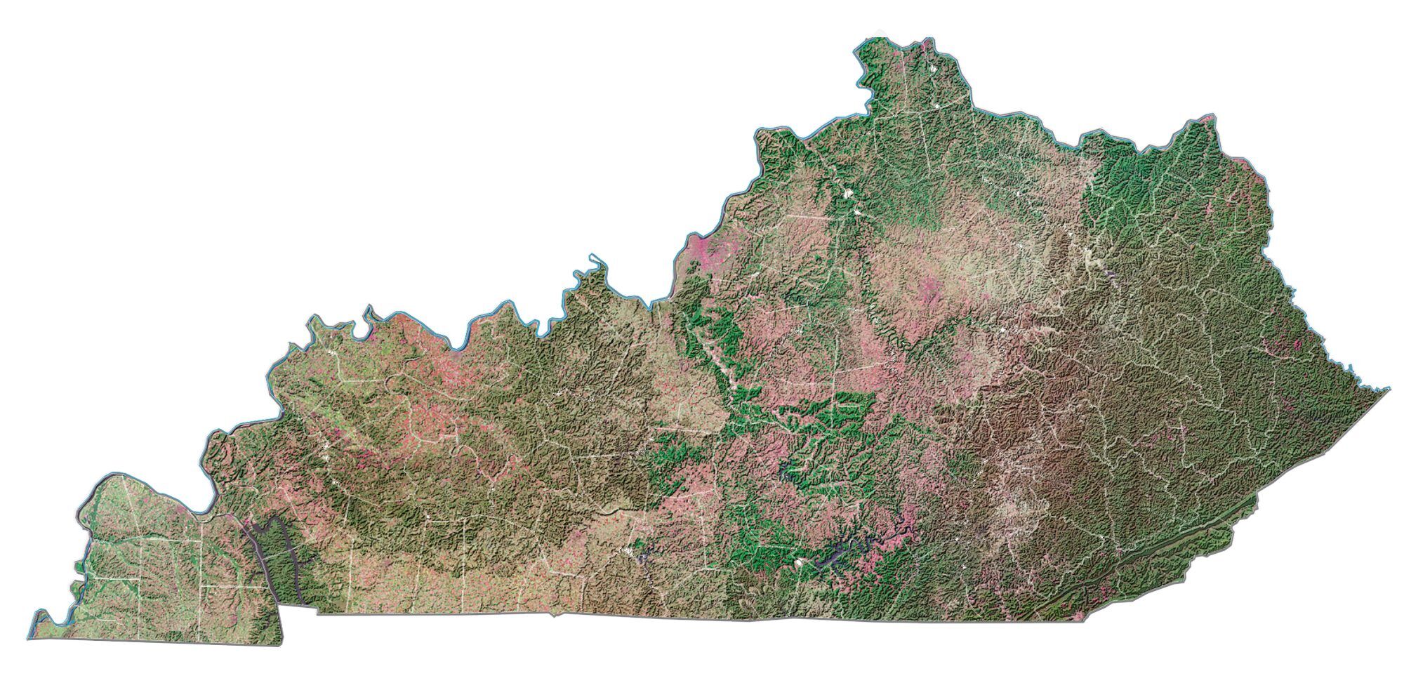 Map of Kentucky - Cities and Roads - GIS Geography