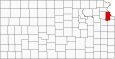 Leavenworth County Map Kansas Inset