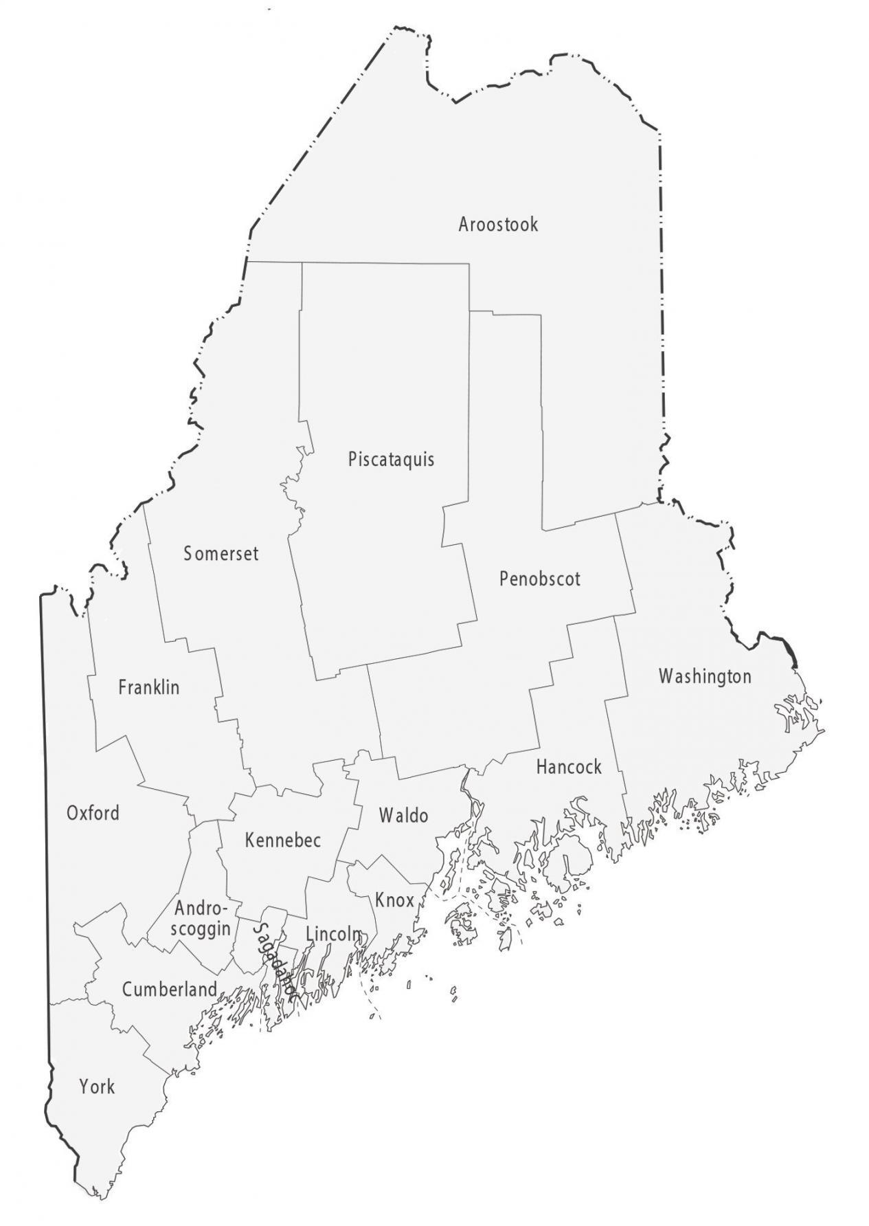 Map Washington County Maine - London Top Attractions Map