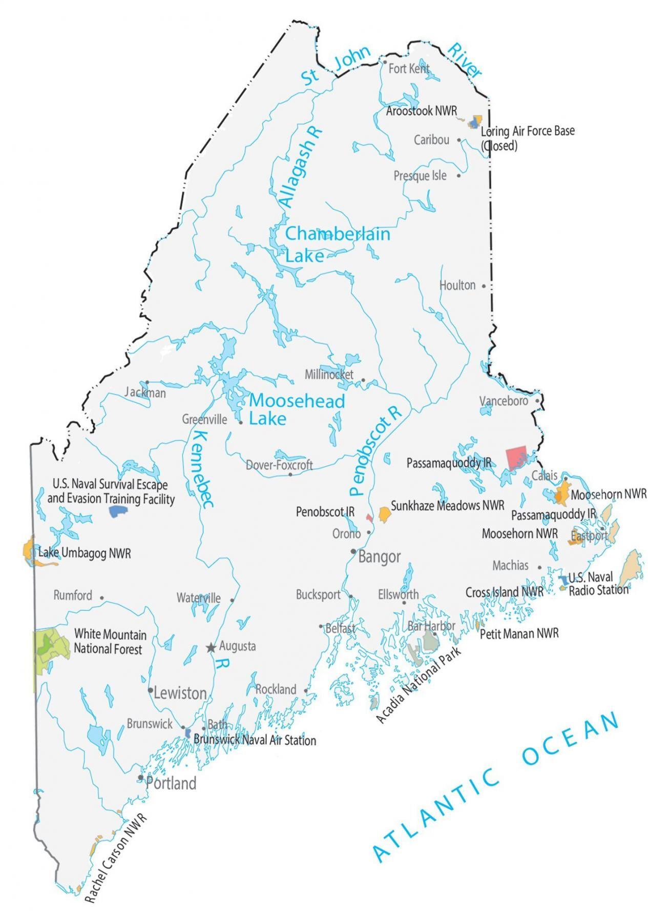 geographical map of maine