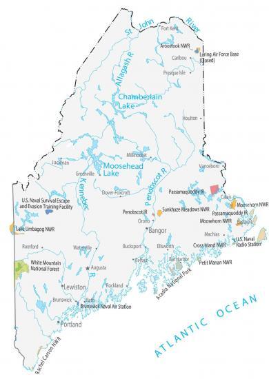 Maine State Map 390x550 