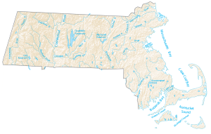 Massachusetts Lakes and Rivers Map