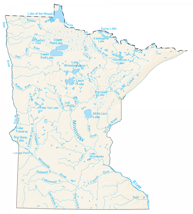 Roseau County Mn Gis Minnesota Lakes And Rivers Map - Gis Geography