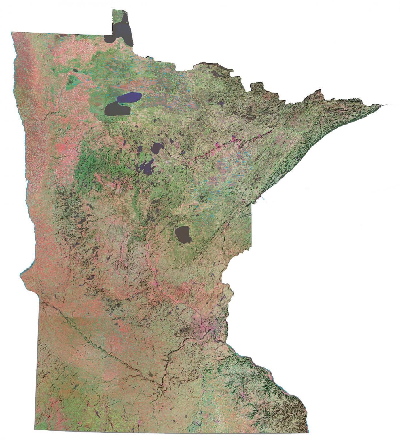 Map Of Minnesota Cities And Roads GIS Geography   Minnesota Satellite Map 1389x1536 