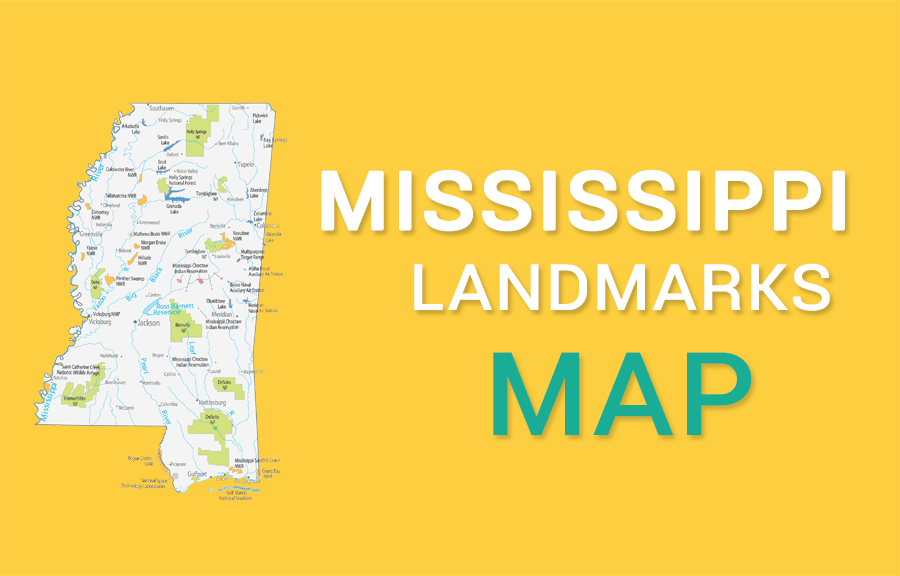 Mississippi State Map Places And Landmarks Gis Geography