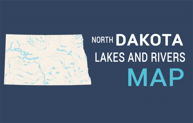 North Dakota Lakes Rivers Map Feature 768x492 