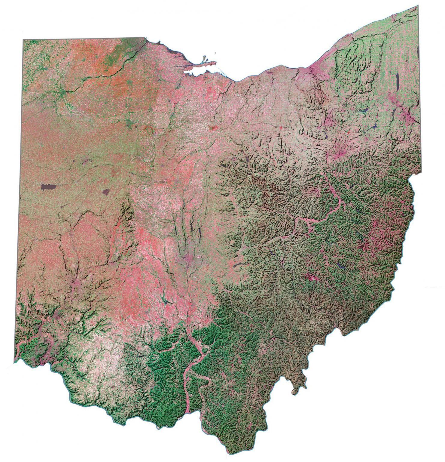 Ohio County Map GIS Geography   Ohio Satellite Map 1481x1536 