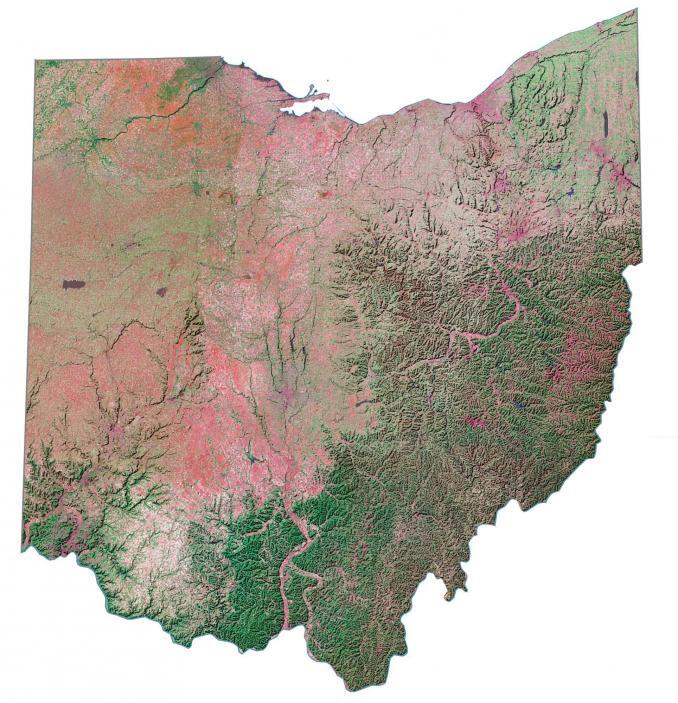Ohio Satellite Map 678x703 