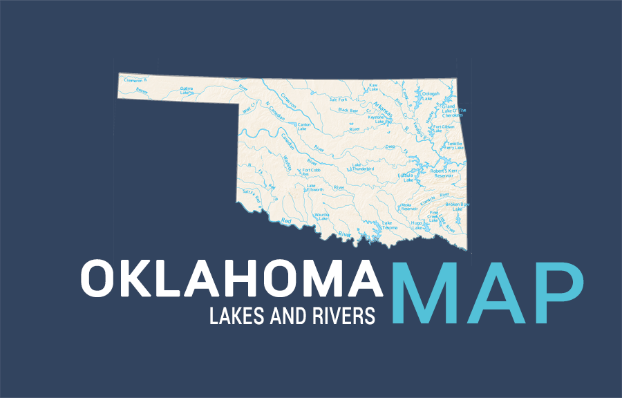Oklahoma Lakes And Rivers Map Gis Geography 1210