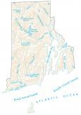 Rhode Island Lakes and Rivers Map