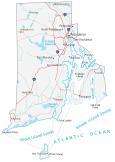 Map Of Rhode Island - Cities And Roads - Gis Geography