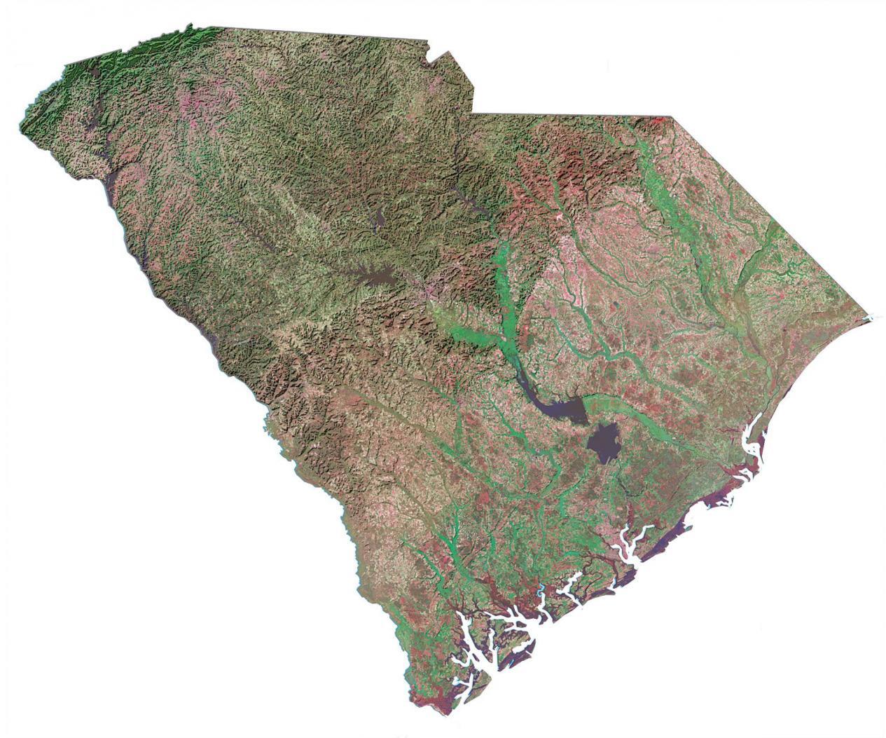 South Carolina State Map Places And Landmarks Gis Geography