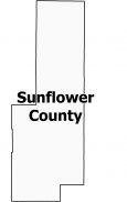Sunflower County Map Mississippi