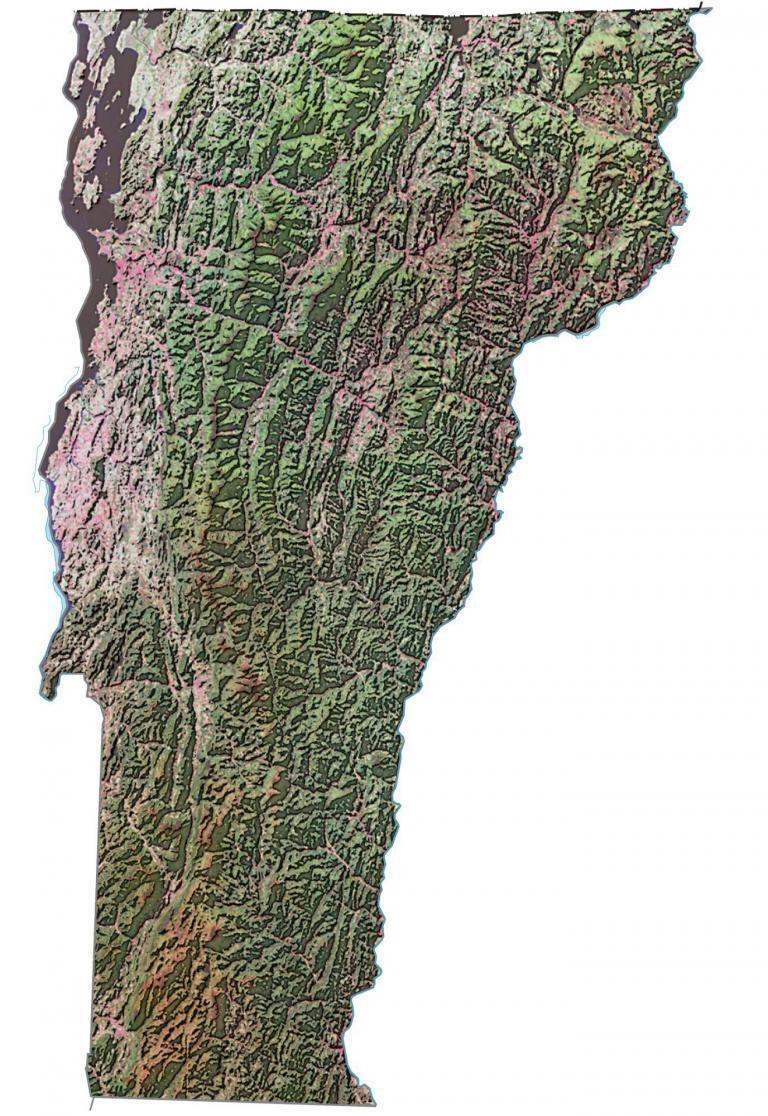 Map of Vermont Cities and Roads GIS Geography