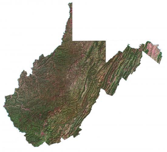 West Virginia Lakes And Rivers Map GIS Geography   West Virginia Satellite Map 550x501 