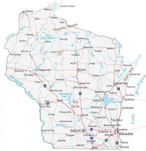 Map of Wisconsin – Cities and Roads