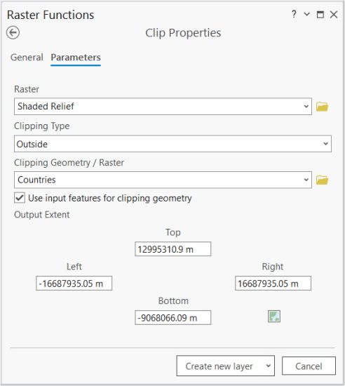 Raster Functions Clip Inputs