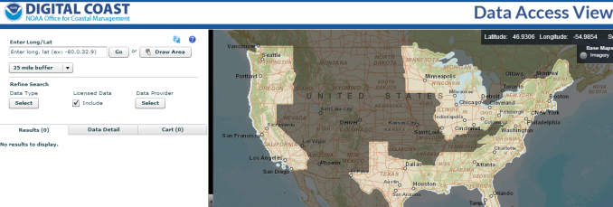 Digital Coast LiDAR Data Viewer