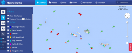 marine traffic real time map
